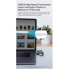 Кардридер Baseus Mini-Cabin Card Reader 2in1 USB/Type-C, SD/TF Cards Сине-серый