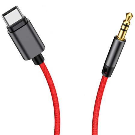 Переходник Baseus M01 Yiven Type-C male To Mini-jack 3.5 male Audio Cable 1.2 m Красный