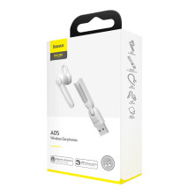 Бездротова Bluetooth гарнітура Baseus Encok Wirelless Earphones A05 + USB док-станція Білий