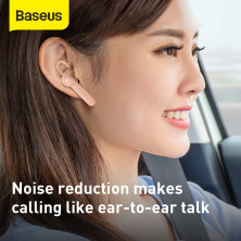 Бездротова Bluetooth гарнітура Baseus Encok Wirelless Earphones A05 + USB док-станція Рожевий