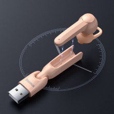 Бездротова Bluetooth гарнітура Baseus Encok Wirelless Earphones A05 + USB док-станція Рожевий