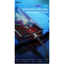 Кабель Baseus Halo Data Cable USB to Type-C QC3.0 3A 1m Чорний