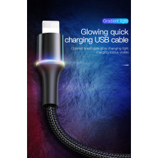 Кабель Baseus Halo Data Cable USB to Lightning 2.4A 0.25m Чорний