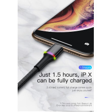 Кабель Baseus Halo Data Cable USB to Lightning 2.4A 0.25m Чорний