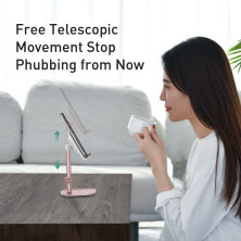 Тримач для телефону та планшета настільний Baseus Literary Youth Desktop Bracket Telescopic Золотисто-Рожевий