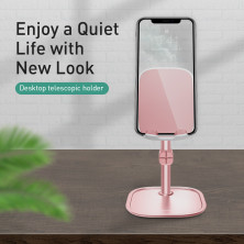 Тримач для телефону та планшета настільний Baseus Literary Youth Desktop Bracket Telescopic Золотисто-Рожевий