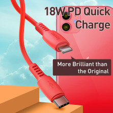 Кабель Baseus Colourful Cable Type-C to Lightning PD 18W 2.4А 1.2m Красный