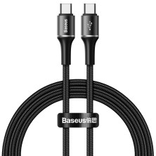 Кабель Baseus Halo Data Cable Type-C to Type-C QC3.0+PD2.0 60W 20V 3А 1m Черный