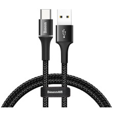 Кабель Baseus Halo Data Cable USB to Type-C QC3.0 3A 0.5m Чорний