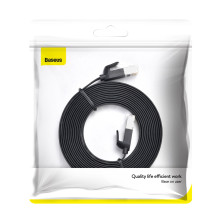 Кабель Baseus High Speed RJ45 Gigabit Network Cable Ethernet Плоский 3m Черный