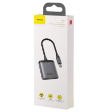 USB-хаб Baseus Enjoy HD intelligent HUB Type-C to 4KHDMI*2, Type-C PD Серый