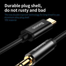 Переходник Baseus M01 Yiven Type-C male To Mini-jack 3.5 male Audio Cable 1.2 m Черный