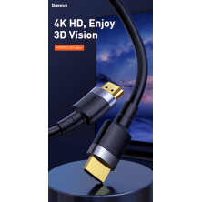 Кабель Baseus 4KHDMI Male to 4KHDMI Male Cafule Cable HDMI2.0 1m Чорний