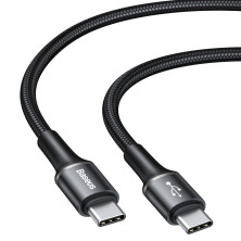 Кабель Baseus Halo Data Cable Type-C to Type-C QC3.0+PD2.0 60W 20V 3А 0.5m Чорний