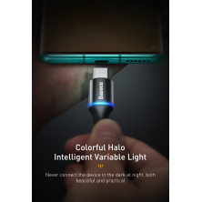 Кабель Baseus Halo Data Cable Type-C to Type-C QC3.0+PD2.0 60W 20V 3А 0.5m Чорний