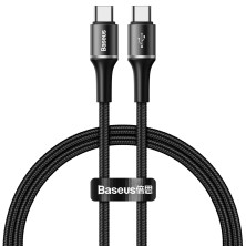Кабель Baseus Halo Data Cable Type-C to Type-C QC3.0+PD2.0 60W 20V 3А 0.5m Черный