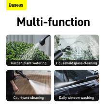 Портативна мінімийка акумуляторна BASEUS Dual Power Portable Electric Car Wash Spray Nozzle 0.7MPa, 30min з набором
