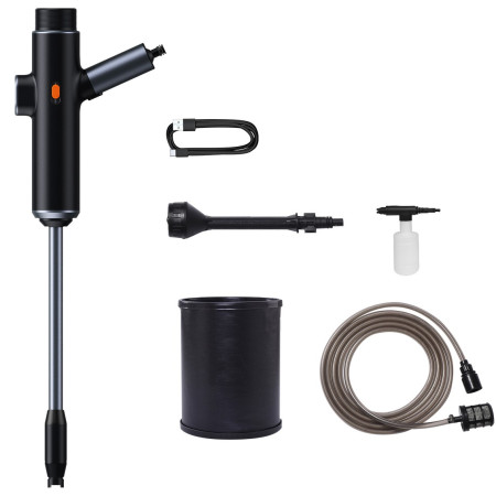 Портативна мінімийка акумуляторна BASEUS Dual Power Portable Electric Car Wash Spray Nozzle 0.7MPa, 30min з набором