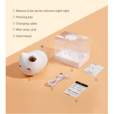 Нічний дитячий світильник Baseus Cute Series Kitty Silicone із вбудованим акуумулятором 1100 mAh Білий