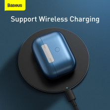 Бездротові Bluetooth навушники Baseus Encok SIMU TWS S1 Pro з функціями шумоподавлення ANC та бездротової зарядки Qi Синій