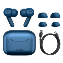 Бездротові Bluetooth навушники Baseus Encok SIMU TWS S1 Pro з функціями шумоподавлення ANC та бездротової зарядки Qi Синій