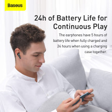 Беспроводные Bluetooth наушники Baseus Encok SIMU TWS S1 с функцией шумоподавления ANC Черный
