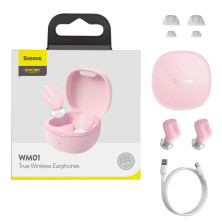 Бездротові Bluetooth навушники Baseus Encok TWS WM01 Рожевий