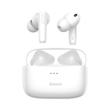 Бездротові Bluetooth навушники Baseus Encok SIMU TWS S2 з функціями шумоподавлення ANC та бездротової зарядки Qi Білий