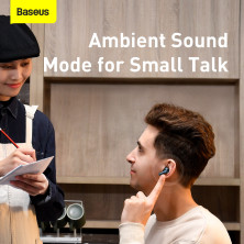 Бездротові Bluetooth навушники Baseus Encok SIMU TWS S2 з функціями шумоподавлення ANC та бездротової зарядки Qi Синій