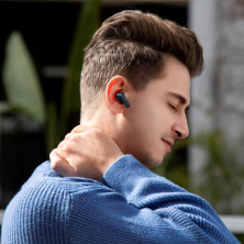 Бездротові Bluetooth навушники Baseus Encok SIMU TWS S2 з функціями шумоподавлення ANC та бездротової зарядки Qi Синій