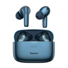 Бездротові Bluetooth навушники Baseus Encok SIMU TWS S2 з функціями шумоподавлення ANC та бездротової зарядки Qi Синій
