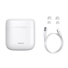 Бездротові Bluetooth навушники Baseus Encok TWS W06 з функцією бездротової зарядки Qi Білий