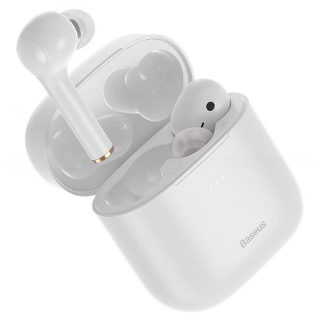 Бездротові Bluetooth навушники Baseus Encok TWS W06 з функцією бездротової зарядки Qi Білий