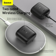 Бездротові Bluetooth навушники Baseus Encok TWS W06 з функцією бездротової зарядки Qi Чорний