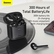 Бездротові Bluetooth навушники Baseus Encok TWS W06 з функцією бездротової зарядки Qi Чорний