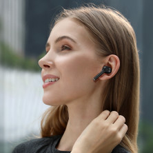Бездротові Bluetooth навушники Baseus Encok TWS W06 з функцією бездротової зарядки Qi Чорний
