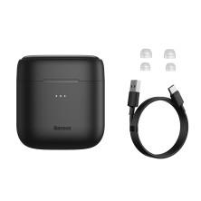 Бездротові Bluetooth навушники Baseus Encok TWS W06 з функцією бездротової зарядки Qi Чорний