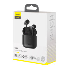 Бездротові Bluetooth навушники Baseus Encok TWS W06 з функцією бездротової зарядки Qi Чорний