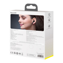Бездротові Bluetooth навушники Baseus Encok TWS W06 з функцією бездротової зарядки Qi Чорний