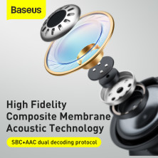 Бездротові Bluetooth навушники Baseus Encok TWS W17 з функцією бездротової зарядки Qi Чорний