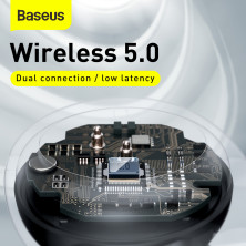 Бездротові Bluetooth навушники Baseus Encok TWS W17 з функцією бездротової зарядки Qi Чорний