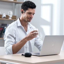 Бездротові Bluetooth навушники Baseus Encok TWS W17 з функцією бездротової зарядки Qi Чорний