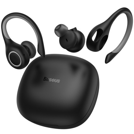 Бездротові Bluetooth навушники Baseus Encok TWS W17 з функцією бездротової зарядки Qi Чорний