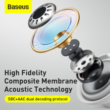 Бездротові Bluetooth навушники Baseus Encok TWS W17 з функцією бездротової зарядки Qi Білий