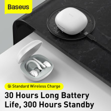 Бездротові Bluetooth навушники Baseus Encok TWS W17 з функцією бездротової зарядки Qi Білий