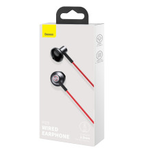 Наушники Baseus Encok H19 Wired Earphone 3.5mm Красный