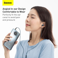 Наушники Baseus Encok H19 Wired Earphone 3.5mm Синий