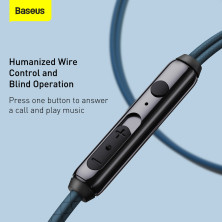 Наушники Baseus Encok H19 Wired Earphone 3.5mm Синий
