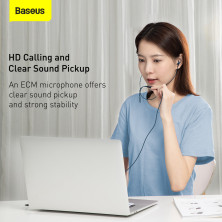 Наушники Baseus Encok H19 Wired Earphone 3.5mm Синий