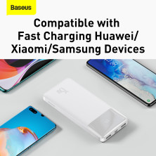 УМБ Baseus Bipow Digital Display 10000mAh 15W 3A 2USB+Type-C Белый